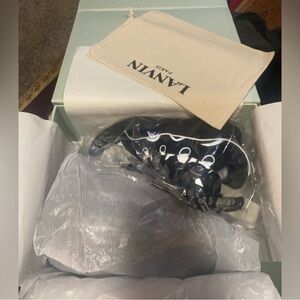 Lanvin Black and White Modern Sneakers with Breathable Mesh